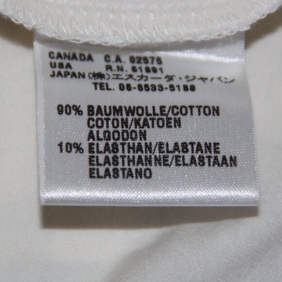 ESCADA White Stretch Cotton Blend Ruched Top On/Off Shoulder Italy Size EU 40 - Picture 4 of 10